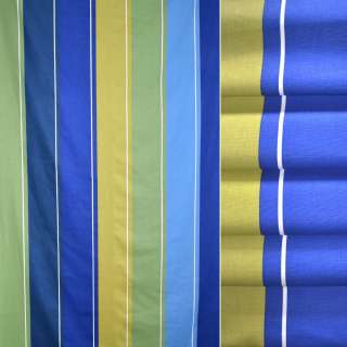 Деко-коттон в полосы синие, зеленые, желтые, ш.140 оптом