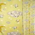 Хлопок для штор овечки, луна на желтом фоне, ш.140 оптом