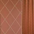 Жаккард для штор ромбы бежевые на терракотовом фоне, ш.141 оптом