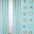 Коттон интерьерный венки цветочные, сердечки, на бирюзовом фоне, ш.140 оптом