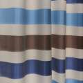 Тафта для штор полосы коричневые, белые, синие, ш.150 оптом
