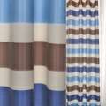 Тафта для штор полосы коричневые, белые, синие, ш.150 оптом