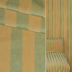 Велюр бавовняний меблевий в смужку 18мм жовту і зелену, ш.150