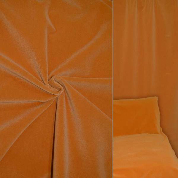 Велюр с шерстью мебельный оранжевый, ш.140 оптом