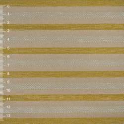 Шенилл на ПВХ основе полоса рельефная салатовая, мятная на бежевом фоне, ш.140