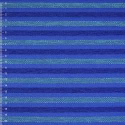 Шенилл на ПВХ основе полоса рельефная синяя, бирюзовая на синем фоне, ш.138