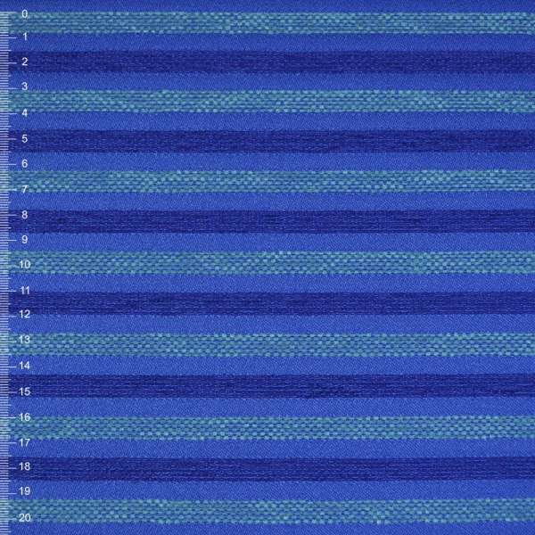 Шенилл на ПВХ основе полоса рельефная синяя, бирюзовая на синем фоне, ш.138 оптом