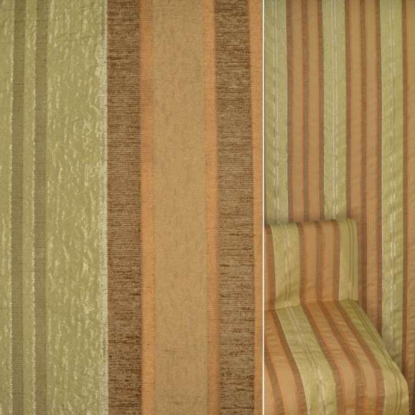 Шенилл фукра мебельный полосы персиковые, бежевые, коричневые, ш.140 оптом