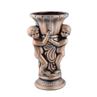 Кашпо скульптура в античному стилі кераміка дзвін Діти 34,5х24х17см вн. 9х12х12см під бронзу оптом