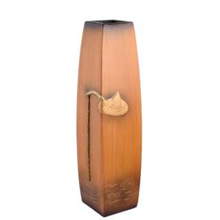 Ваза напольная керамика под дерево рыбалка 61 см коричнево-рыжая оптом