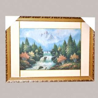 Картина гобелен под стеклом 58х78см (гобелен 36х54) горы водопад оптом