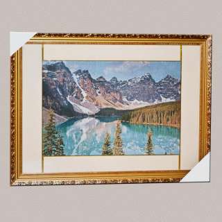 Картина гобелен под стеклом 58х78см (гобелен 36х54) горы река оптом