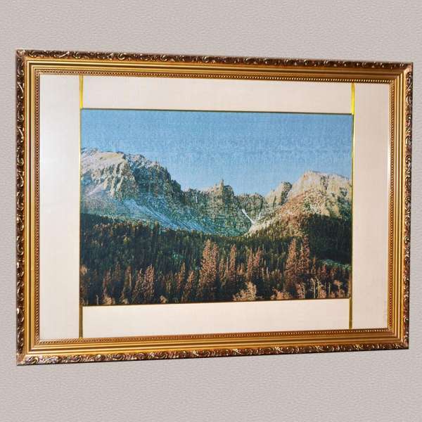 Картина гобелен под стеклом 58х78см (гобелен 36х54) горы оптом