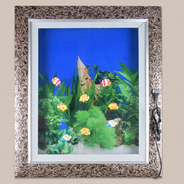 Картина акваріум з підсвічуванням 60х70 см водорості зелені оптом