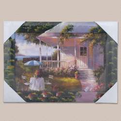 Картина друк, олія 34 х 47см Будинок з верандою у моря