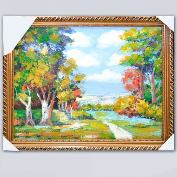 Картина друк, олія 50 х 60 см (з рамою 60х70см) Осінній пейзаж оптом