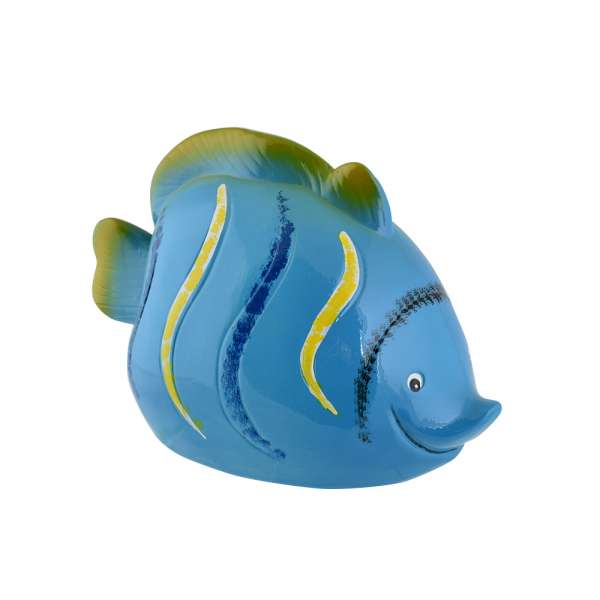 Копилка керамическая рыбка 10х15х8 см синяя оптом