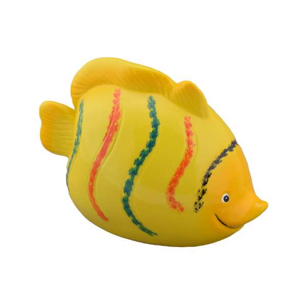 Скарбничка керамічна рибка 10х15х8 см жовта оптом