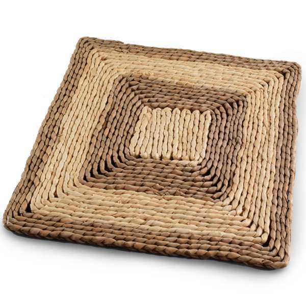 Сервірувальний килимок плетений квадратний 30х30 см бежево-коричневий оптом