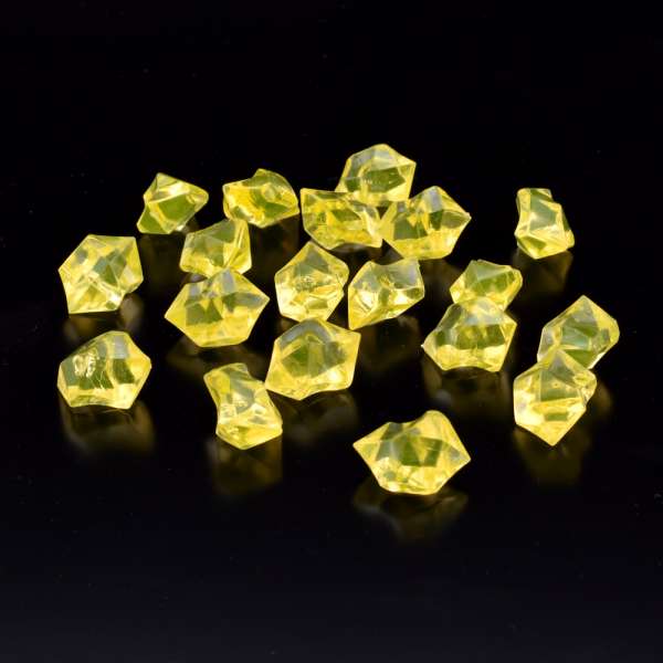 Кристаллы акрил 1,5x1,5x2,5 см желтые 1шт оптом
