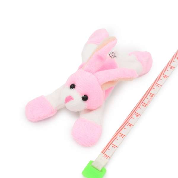 Магніт декоративний м'яка іграшка 9х5х3 см зайчик рожевий оптом
