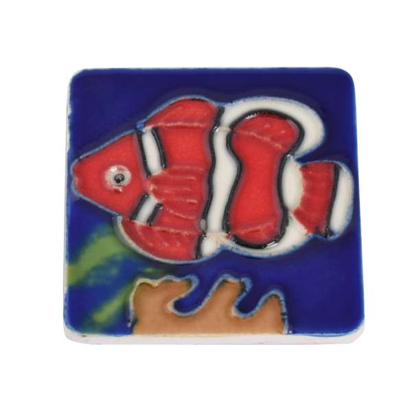 Магнит сувенирный керамика глазурь 6 х 6 см рыба клоун оптом