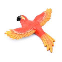 Магніт Папуга червоний з оранжево-жовтими крилами 13х11см