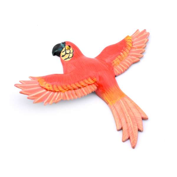 Магніт Папуга червоний з рожевими крилами 13х11см оптом
