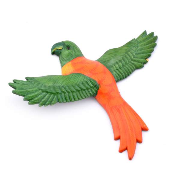 Магнит на холодильник Попугай 13х11см оранжевый с зелеными крыльями оптом