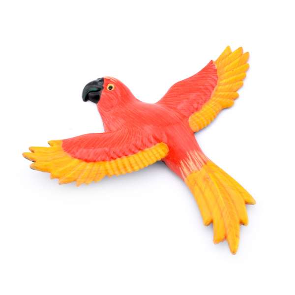Магніт Папуга червоний з жовтими крилами 13х11см оптом