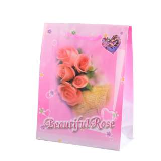 Пакет подарочный 23х18х7,5 см с розами Beautiful Rose розовый оптом