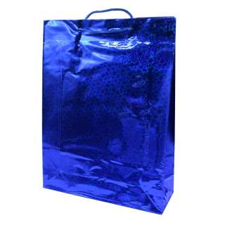 Пакет подарунковий голограма 25х34 см кола синій оптом