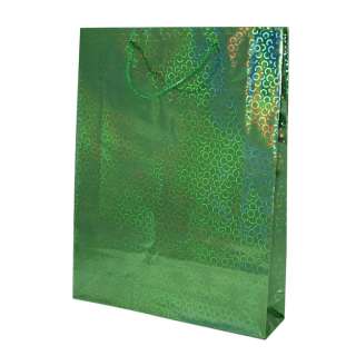 Пакет подарунковий голограма 25х34 см кола зелений оптом