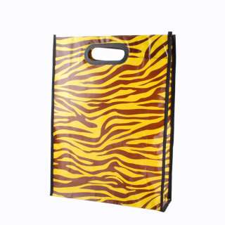 Пакет-сумка господарська пвх 42х32 см принт тигр жовто-коричнева оптом