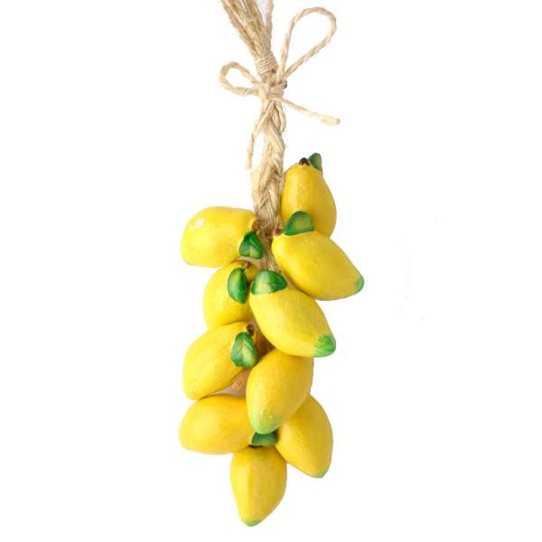 Підвіска зв'язка декоративна 33 см лимони керамічні 7 см оптом