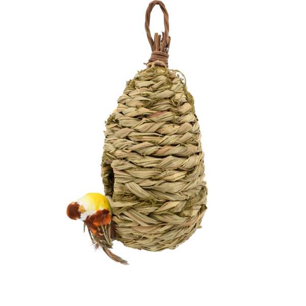 Настенный декор гнездо соломенное 23х12х12 см с птичкой оптом
