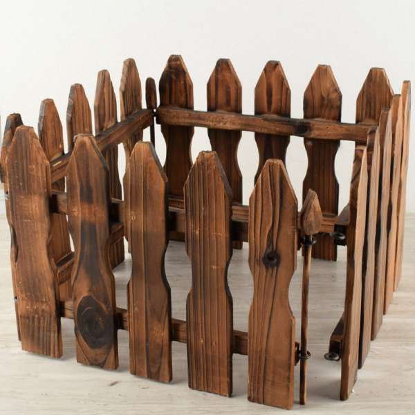 Заборчик декоративный деревянный 4 секции 30х33 см 137 см оптом