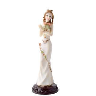 Статуетка дівчина у сукні білому аплодують 22х7х7 см оптом