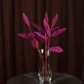 Искусственная веточка 63см с ажурными блестящими листьями розовая оптом