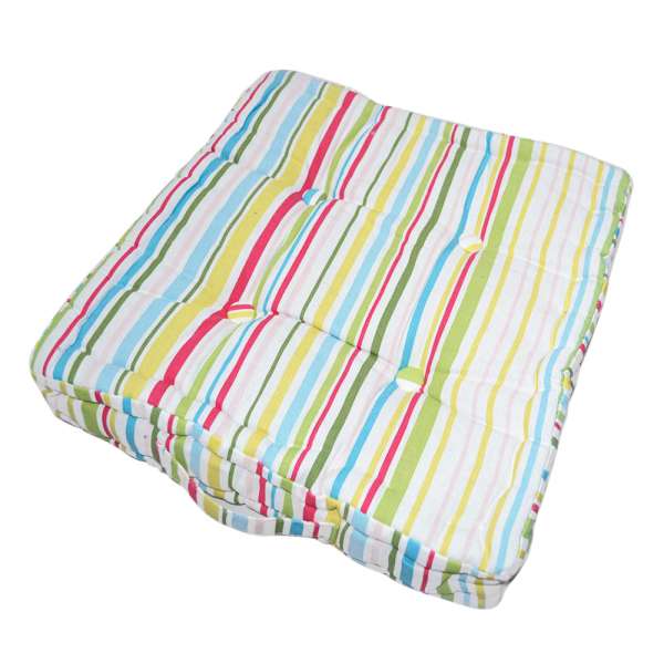 Подушка для стульев 40х40х8 см в полоску зеленую малиновую розовую голубую оптом