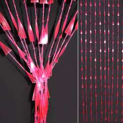 Штора декоративна пластик спіраль з намистинками 80х175 см рожева
