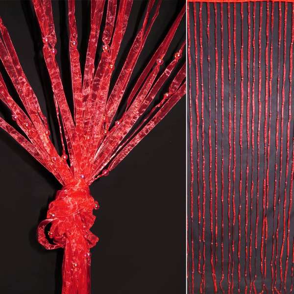 Штора декоративна з капронової тасьми 80х175 см червона оптом