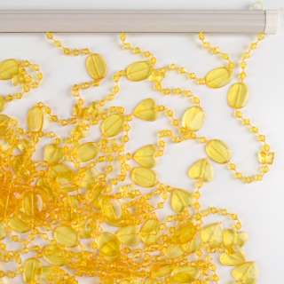Штора декоративная пластик сердечки бабочки 90х175см желтая оптом