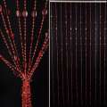 Штора декоративна пластик сердечка метелики 90х175см червона оптом