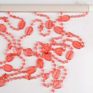 Штора декоративная пластик сердечки бабочки 90х175см красная оптом