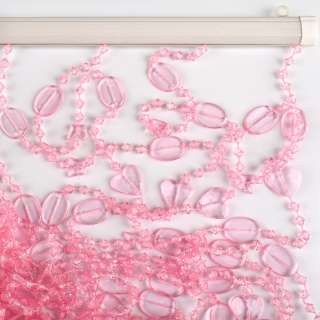 Штора декоративна пластик сердечка метелики 90х175см рожева оптом