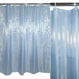 Шторка для ванної жаккардовая смужка 177х183 см блакитна оптом