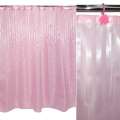 Шторка для ванной жаккардовая полоска 178х183 см розовая оптом