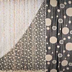 Штора ниточная ажурная с провисами и кругами 300 см персиковая