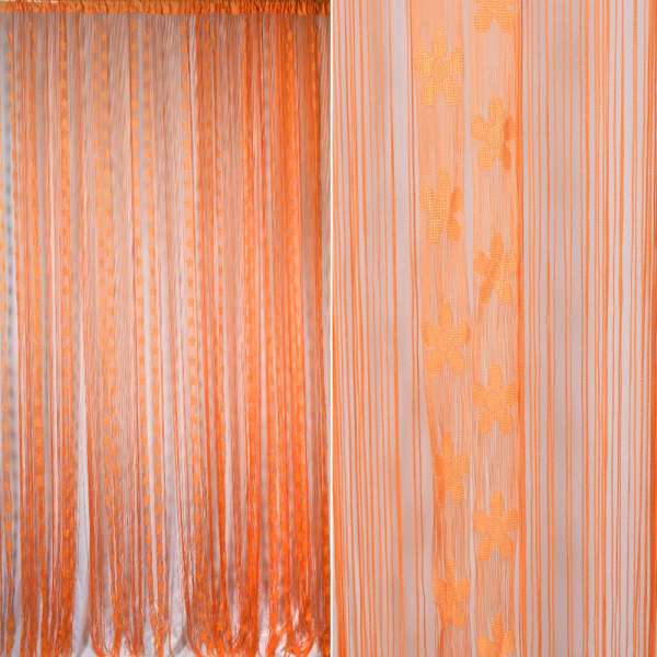 Шторы ниточные провисы с цветами 300х300 см оранжевые оптом